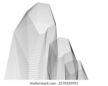 Architectural building vector 3d illustration