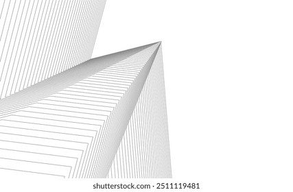 Architectural building vector 3d rendering on white background