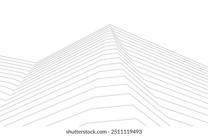 Architectural building vector 3d rendering on white background