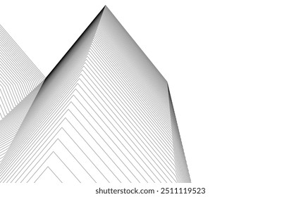 Architectural building vector 3d rendering on white background