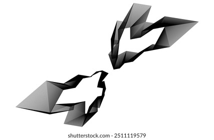 Architectural building vector 3d rendering on white background