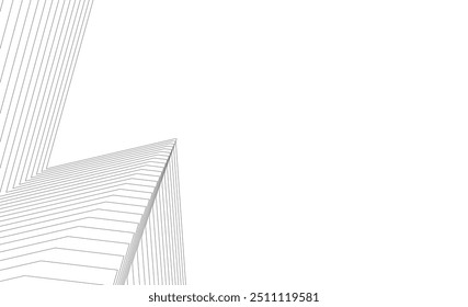 Architectural building vector 3d rendering on white background