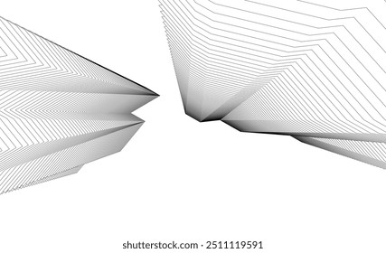 Vector arquitectónico del edificio 3d renderizado en el fondo blanco