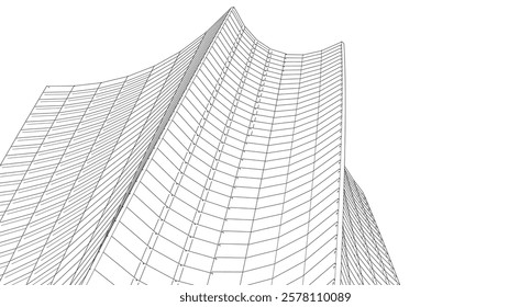 Architectural buildings vector 3d illustration
