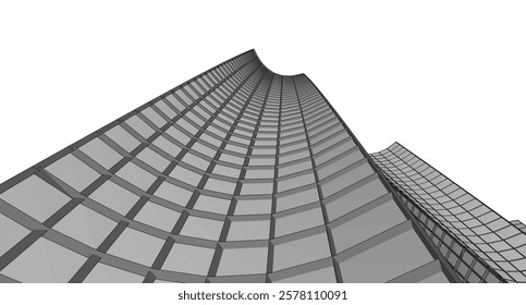 Architectural buildings vector 3d illustration
