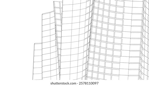 Architectural buildings vector 3d illustration