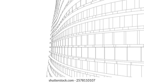 Architectural buildings vector 3d illustration