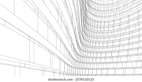 Architectural buildings vector 3d illustration