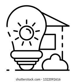 Architectural bulb idea icon. Outline architectural bulb idea vector icon for web design isolated on white background
