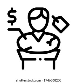 architectural bust sale icon vector. architectural bust sale sign. isolated contour symbol illustration