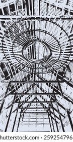 Architectural ceiling in geometric patterns abstract