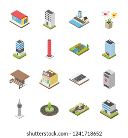 Architectural city architectures pack icons is right here, showing you the elements of cityscapes, urban and suburban elements.