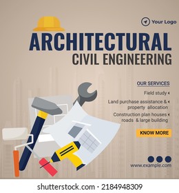 Architectural civil engineering banner design template.