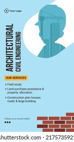 Architectural civil engineering portrait template design.