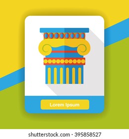 Architectural column flat icon