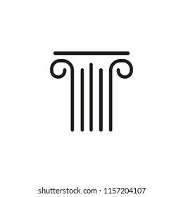 Architectural column line icon. Construction, Greece, facade. Antique concept. Vector illustration can be used for topics like history, architecture, exterior