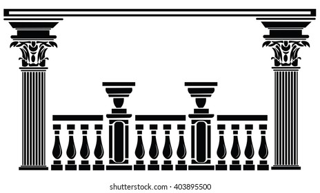 Architectural columns Greek style Vector. black color