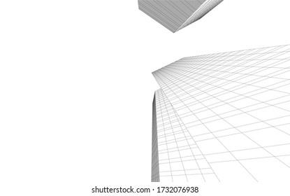 Diseño arquitectónico de 3d. Fondo geométrico 