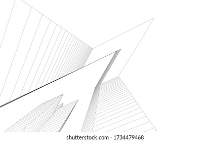 Diseño arquitectónico de 3d. Fondo geométrico 