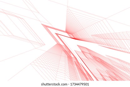 Diseño arquitectónico de 3d. Fondo geométrico 