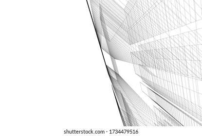 Diseño arquitectónico de 3d. Fondo geométrico 