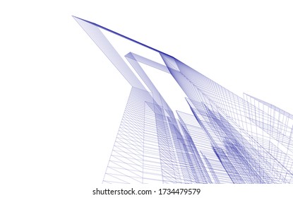 Diseño arquitectónico de 3d. Fondo geométrico 