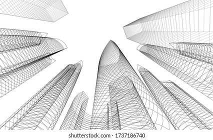 Diseño arquitectónico de 3d. Fondo geométrico 