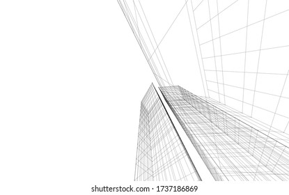 Diseño arquitectónico de 3d. Fondo geométrico 