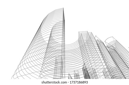 Diseño arquitectónico de 3d. Fondo geométrico 
