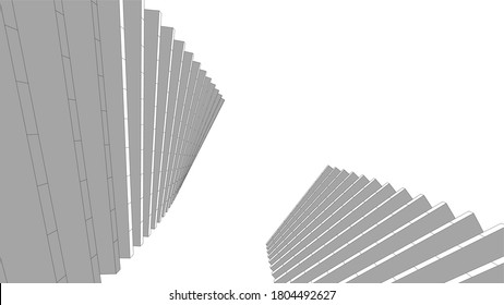  architectural concept drawing 3d illustration