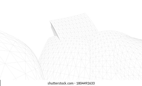  architectural concept drawing 3d illustration