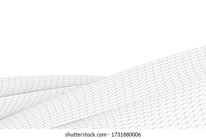 Architectural concept drawing. Geometric background 3d