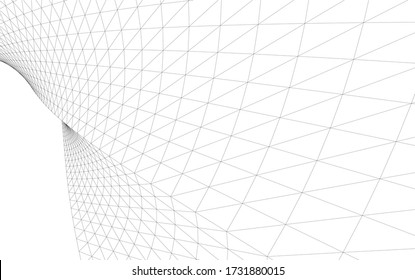 Architectural concept drawing. Geometric background 3d