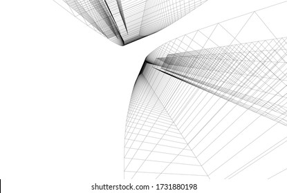 Diseño arquitectónico. Fondo geométrico 3d