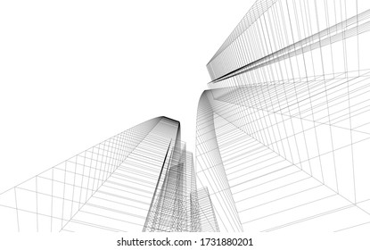 Diseño arquitectónico. Fondo geométrico 3d