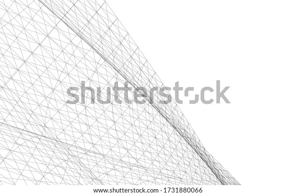 Architectural Concept Drawing Geometric Background 3d Stock Vector ...