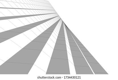 Concepto arquitectónico de dibujo 3d lineal. Fondo geométrico 