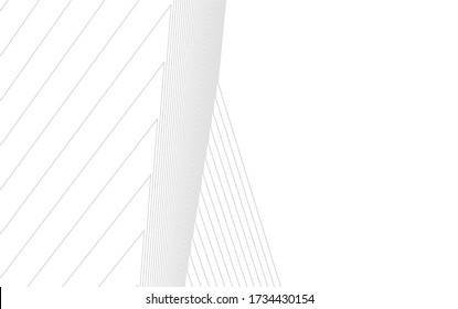 Architectural concept linear 3d drawing. Geometric background 