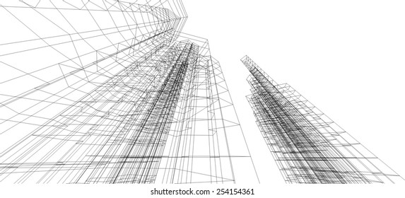 Architectural concept sketch. Idea. Drawing. Building.