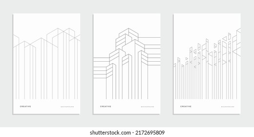 Architectural construction company brochure. Geometric technological business flyer.