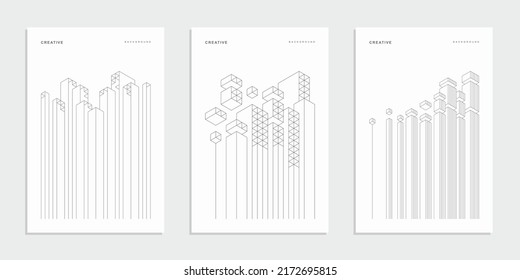 Architectural construction company brochure. Geometric technological business flyer. - Shutterstock ID 2172695815