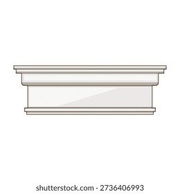 Architectural cornice molding presenting a decorative trim element, perfect for interior design, construction, and renovation projects, isolating a classic silhouette on a clean white background