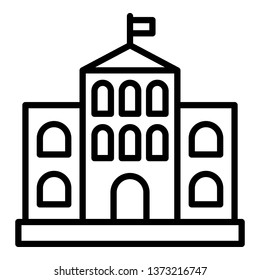 Architectural courthouse icon. Outline architectural courthouse vector icon for web design isolated on white background