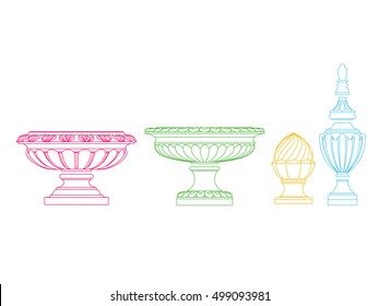 Architectural decorative vector on white background
