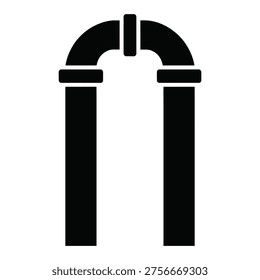 Architectural depiction of a triumphal arch with two tall columns and an architrave