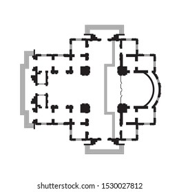 Architectural design of The Christian Orthodox Church, The Medieval Monastery Temple. The construction project of The Cathedral.