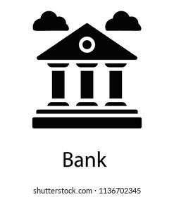 Architectural design of a columns building corresponding to bank