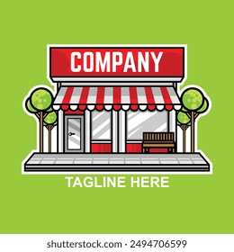 Architectural design of minishop brands, coffeeshops, minimarkets, stickers, company branding