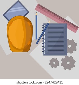 architectural design Plan the work of the mechanic tool.