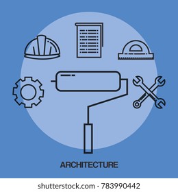 architectural design set icons